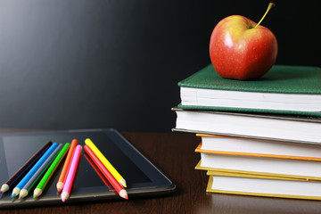 Education an apple and books