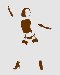 Sexy woman silhouette, underwear fashion