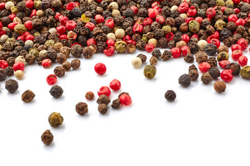 Black, red and white pepper
