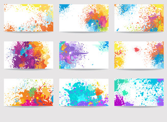 Business cards templates made of paint stains