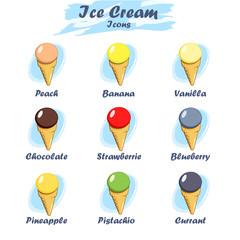 Set of cartoon ice cream icons