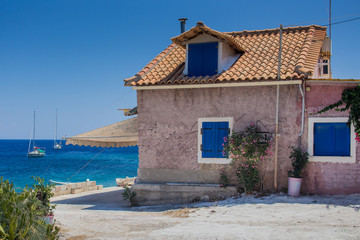 Greek building on a shore