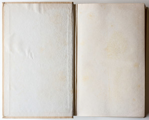Blank book opened to the first page.
