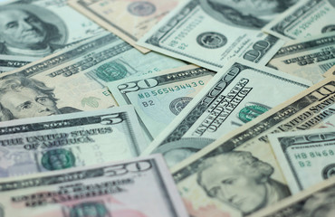 Money background - blurred dollars