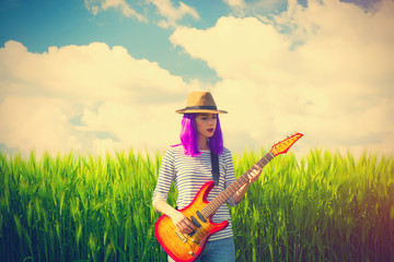 young woman with suitcase