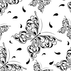 Beautiful seamless background of butterflies 