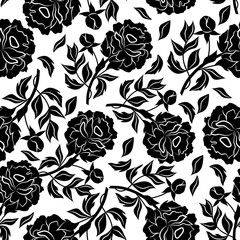Seamless floral pattern with peonies - 110676195