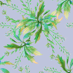 background watercolor wildflowers. seamless pattern.