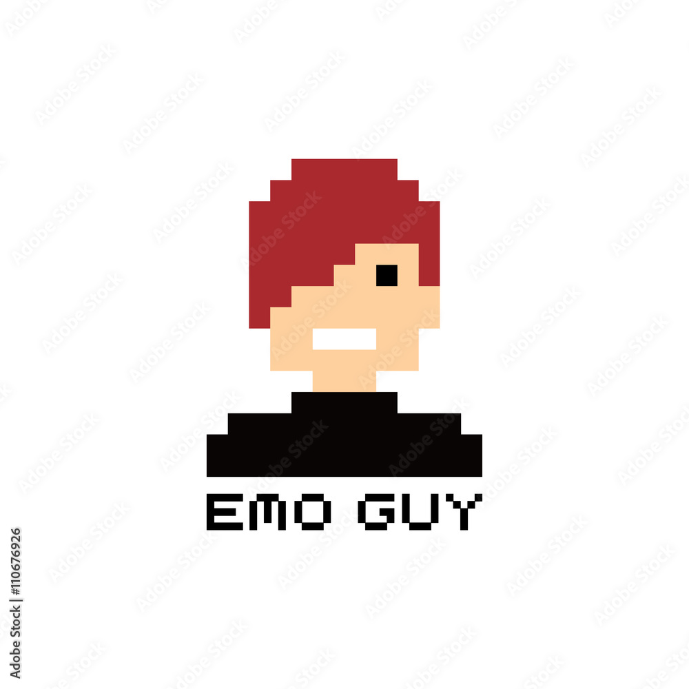 Wall mural pixel people theme avatar guy