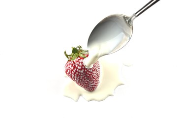 delicious strawberries in cream