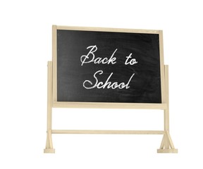 Back to School concept. Blackboard, chalkboard isolated on white. 3d rendering.