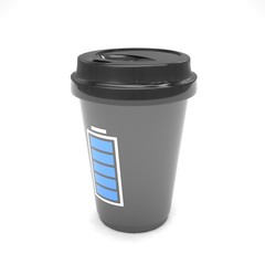 Coffee to go on white. 3d rendering.