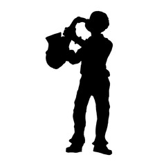 Saxophone player vector silhouette