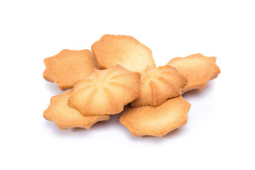butter cookies isolated on white background