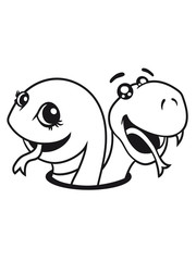 cool team few friends 2 sweet little cute child baby snakes comic cartoon