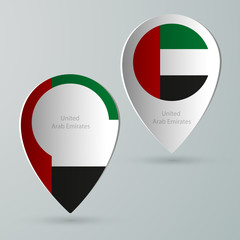 paper of map marker for maps united arab emirates