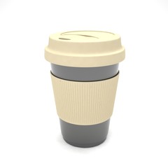 Coffee to go on white. 3d rendering.