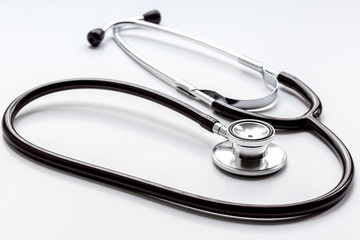 new stethoscope on a white background isolated