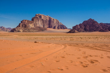 Fototapeta premium Wadi Rum desert - Valley of the Moon in Jordan. UNESCO World Her