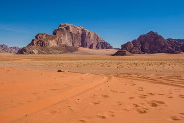 Cercles muraux Sécheresse Wadi Rum desert - Valley of the Moon in Jordan. UNESCO World Her