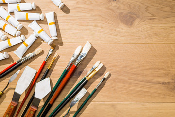 Oil paint and other tools