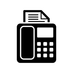 fax machine icon black on white background