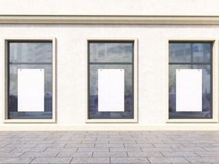 Obraz na płótnie Canvas Windows with posters