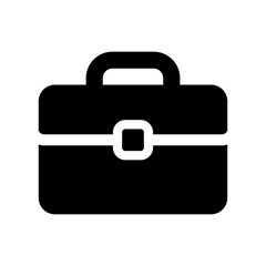 briefcase icon black on white background