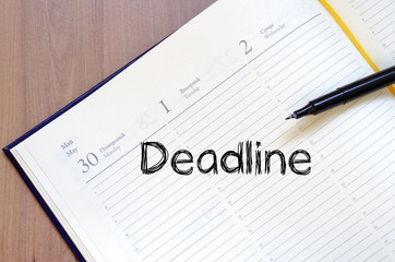 Deadline write on notebook