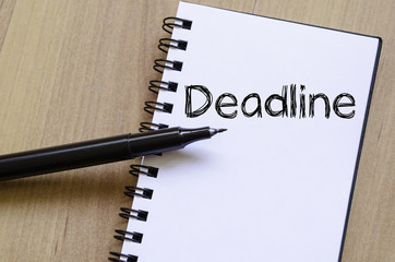 Deadline write on notebook
