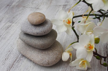 Fototapeta na wymiar Spa stones treatment scene, zen like concepts