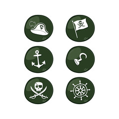 pirate sign icon set