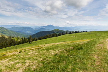 Fototapeta premium Nature along the cycling way from Malino Brdo to Revuce in Slova