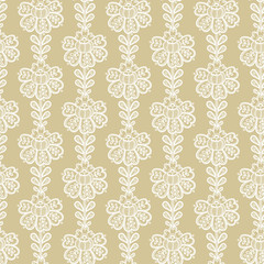 Lace seamless pattern with flowers. White lace floral background.