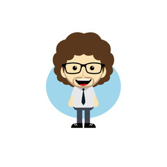 geek cartoon nerd character