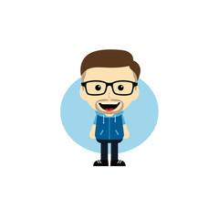 geek cartoon nerd character