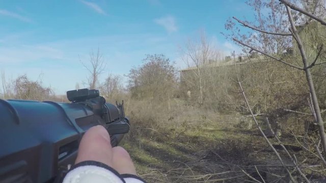 Playing airsoft first person