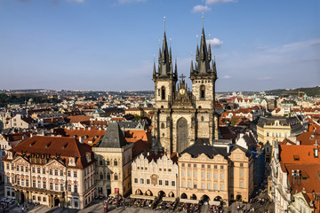 Fototapeta na wymiar Prague, Czech Republic. Old Town, Staromestska square, Church of
