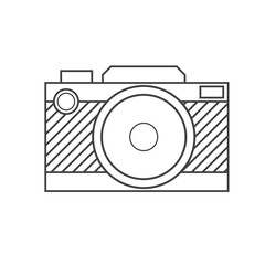 Retro Camera Vector Outline Icon