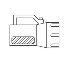Hiking Tourist Flashlight Thin Line Vector Icon