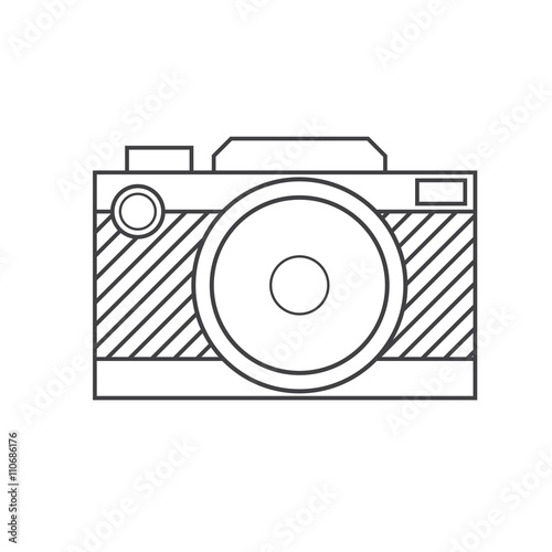 Retro Camera Vector Outline Icon Retro Camera Vector Outline Icon