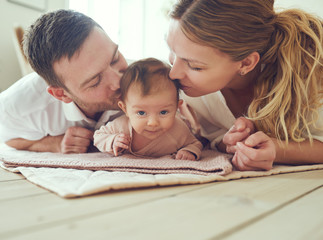 Showering baby with love