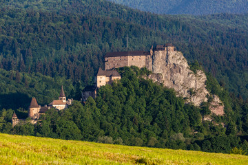 Beautiful castle Oravsky Podzamok near Dolny Kubin in Slovakia