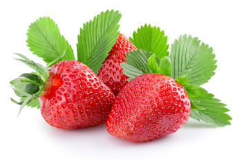 tasty strawberries isolated on the white background