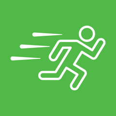 running sport exit green simple icon