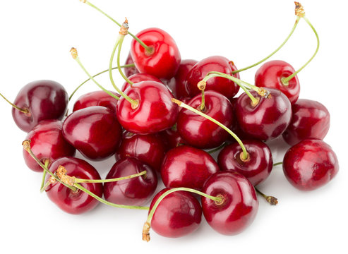 Sweet Cherries Isolated On The White Background