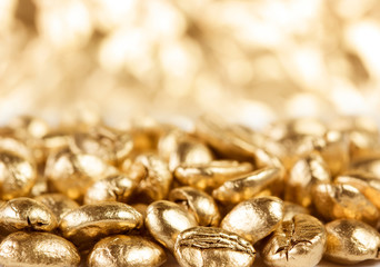 Gold coffee beans