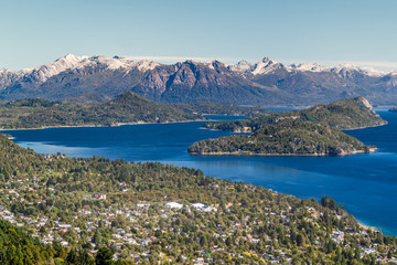 Fototapeta na wymiar Aerial view of Nahuel Huapi lake near Bariloche, Argentina