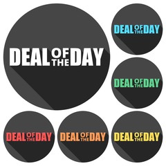 Best deal icons set with long shadow