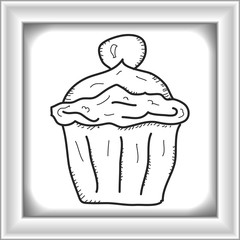 Simple doodle of a cake